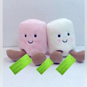 Jellycat Amuseables Pink and White Marshmallow 1 pair BNWT Adorable Price Firm